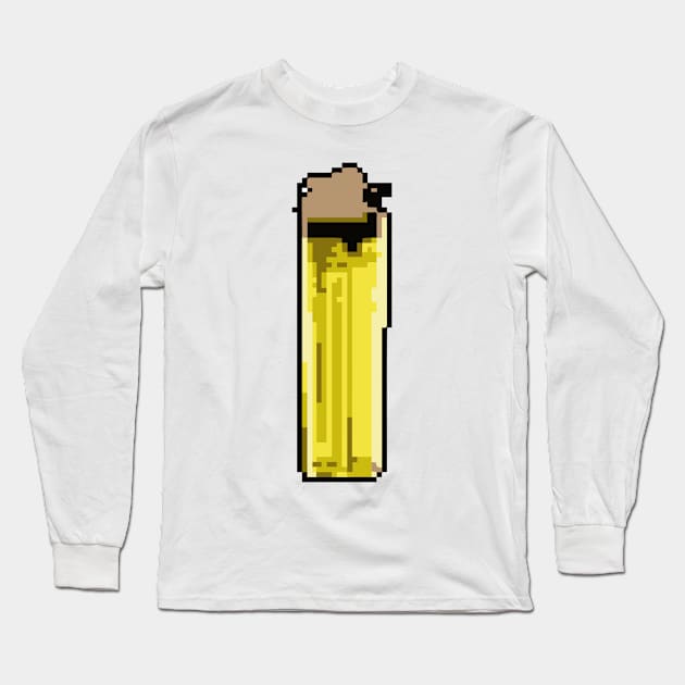 Pixel Lighter Yellow Long Sleeve T-Shirt by Africanob